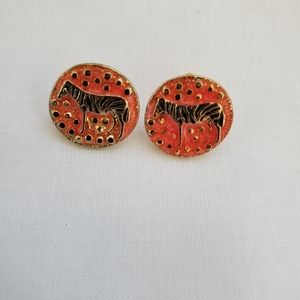 Zebra Stud Earring Fun Fashion Vintage Type